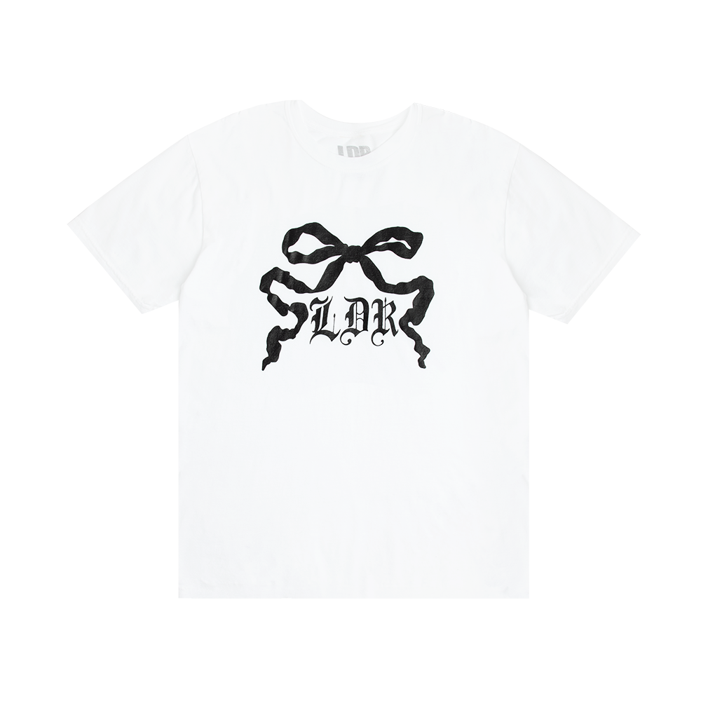 White T-Shirt With Ribbon