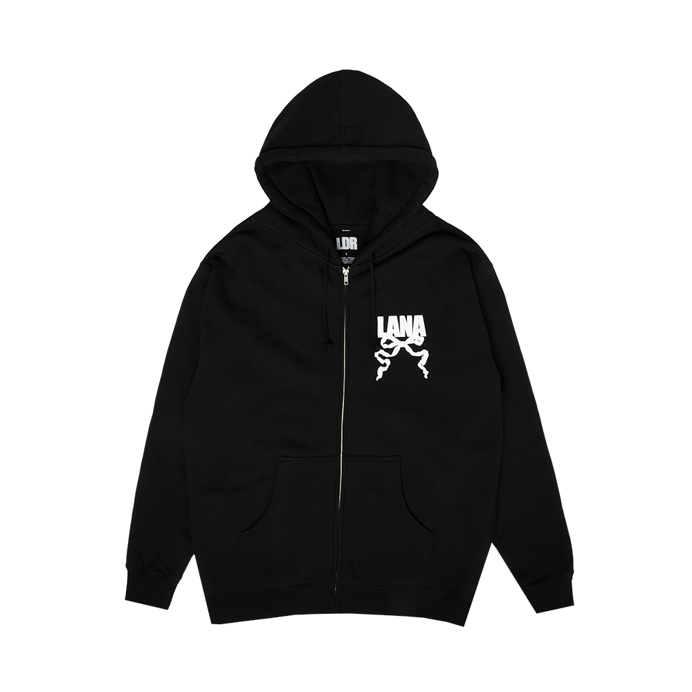 Black Zip-Up Hoodie With Logo - Official Lana Del Rey Store Black Zip-Up Hoodie With Logo - Official Lana Del Rey Store