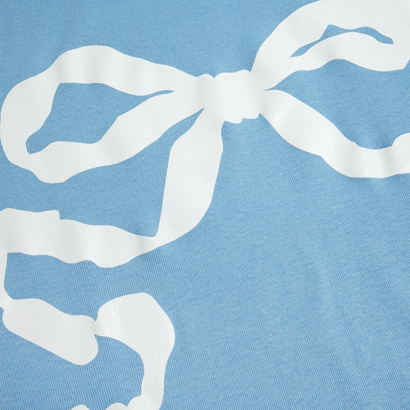 Blue Cropped T Shirt With Ribbon Official Lana Del Rey Store